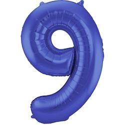 Foto van Folat folieballon metallic mat 's9's 86 cm blauw