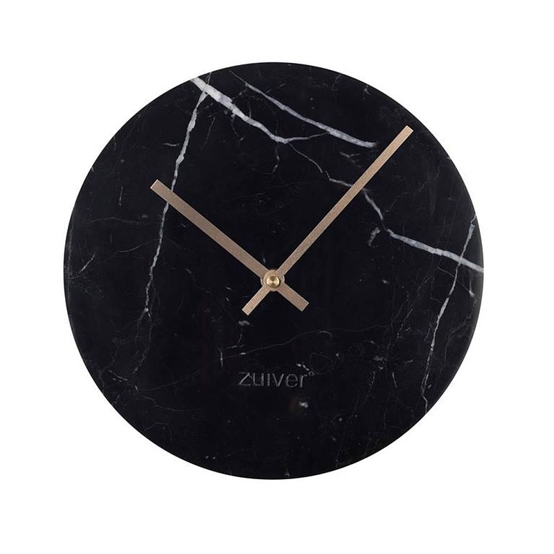 Foto van Zuiver - clock marble time black - zwart