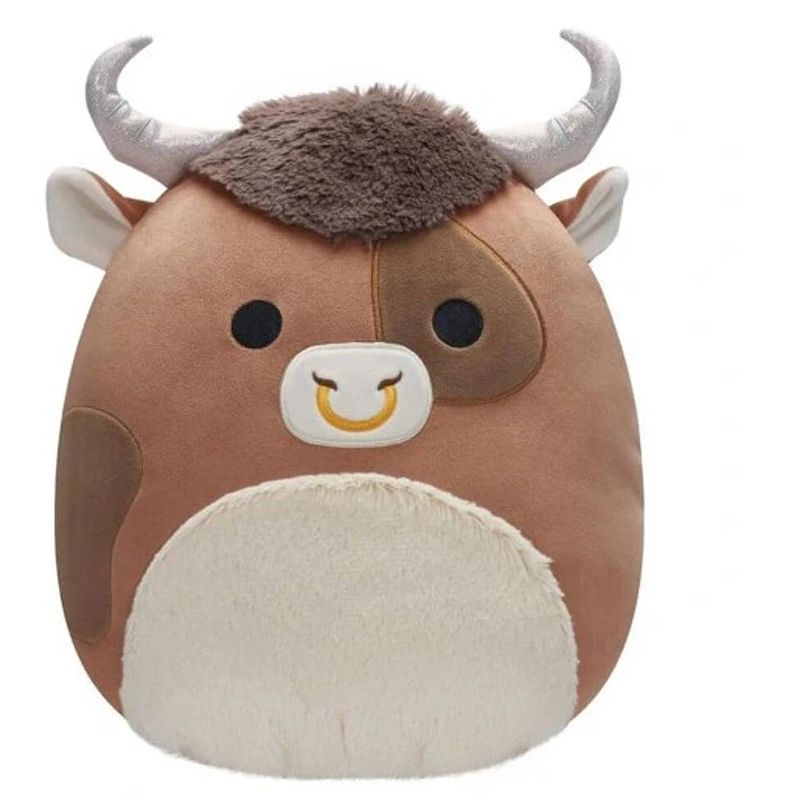 Foto van Squishmallows knuffel brown spotted bull - 30 cm