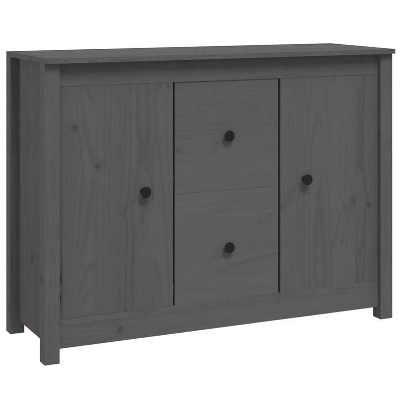 Foto van Vidaxl dressoir 100x35x74 cm massief grenenhout grijs