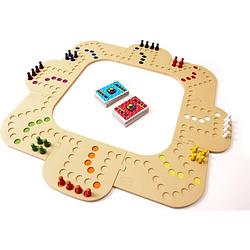 Foto van Keezbord totaalbox keezenspel en tokkenspel - kunststof bordspel - 2 tot 8 personen