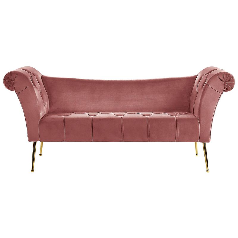 Foto van Beliani nantilly - chaise longue-roze-fluweel