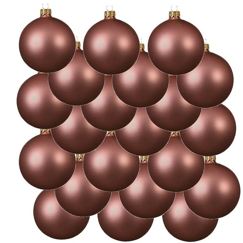 Foto van 18x glazen kerstballen mat oud roze 6 cm kerstboom versiering/decoratie - kerstbal