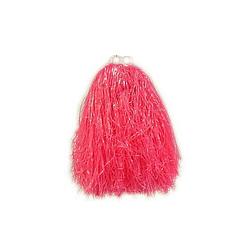 Foto van 1x stuks cheerball/pompom roze met ringgreep 23 cm voor kinderen - verkleedattributen