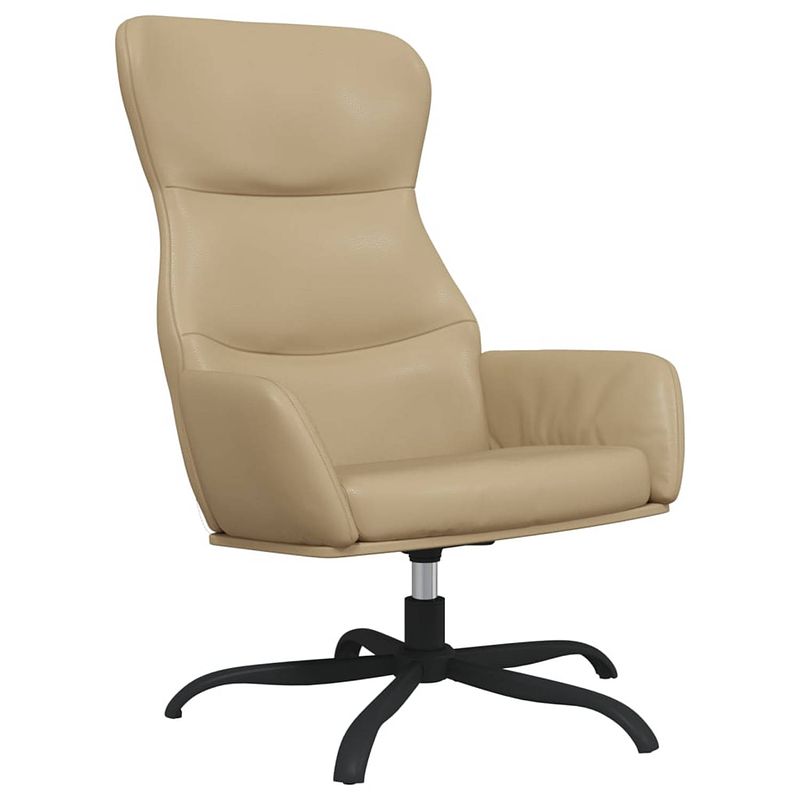 Foto van The living store fauteuil relaxstoel - cappuccino - 70 x 77 x 94 cm - kunstleer