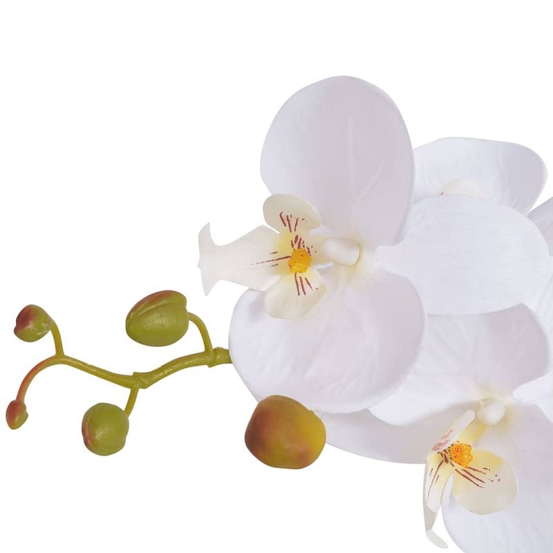 Foto van The living store orchidee decoratieve kunstplant - 75 cm - realistische uitstraling - 9 bladeren - 43 bloemen -