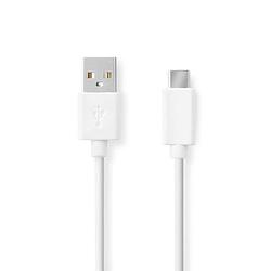 Foto van Nedis usb-kabel - wit - 1.00 m