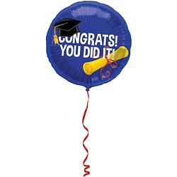 Foto van Folat folieballon congrats you did it! 45 cm paars/geel