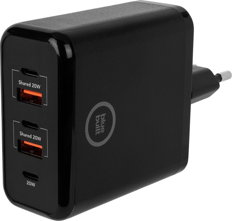 Foto van Bluebuilt power delivery en quick charge oplader met 5 usb poorten 20w zwart