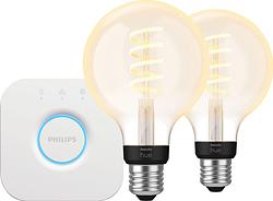 Foto van Philips hue filament white ambiance globe 2-pack + bridge