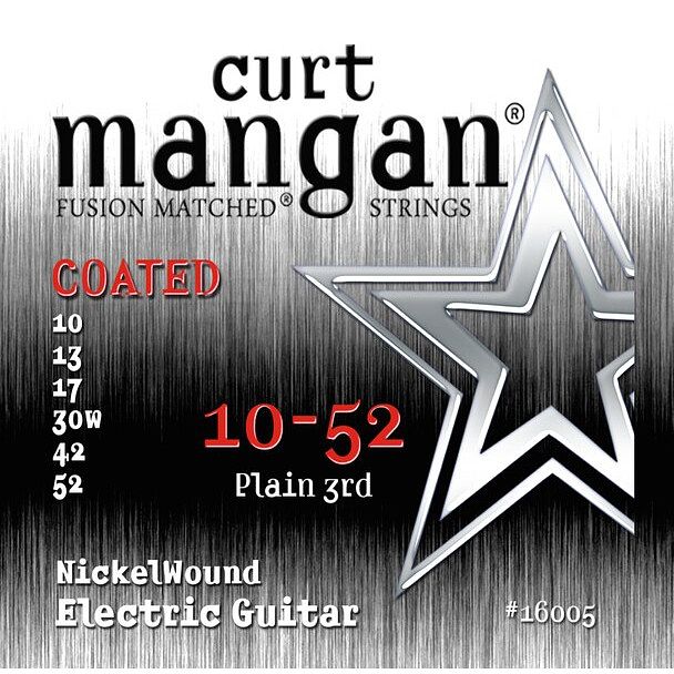 Foto van Curt mangan nickel wound coated 10-52 snarenset voor elektrische gitaar