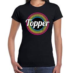 Foto van Topper fan t-shirt zwart voor dames - toppers 2xl - feestshirts