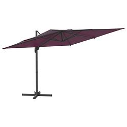 Foto van Vidaxl zweefparasol met aluminium paal 400x300 cm bordeauxrood