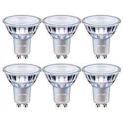 Foto van Philips led spot gu10 lichtbron - 3.8w/50w - warm wit licht - dimbaar - 6 stuks