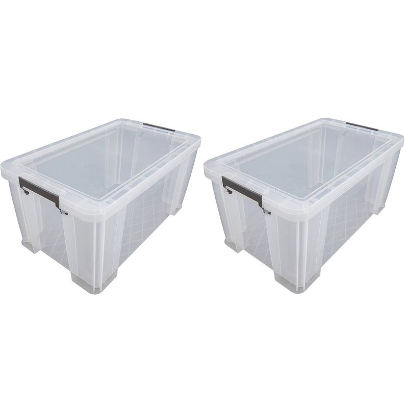 Foto van 2x stuks allstore opbergboxen - 54 liter - transparant - 66 x 38 x 31 cm - opbergbox