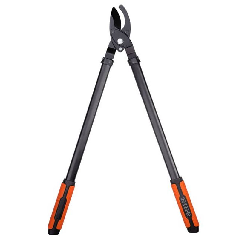 Foto van Black+decker takkenschaar - snijcapaciteit 38mm - snoeischaar 72cm - met anti-kleeflaag - zwart/oranje