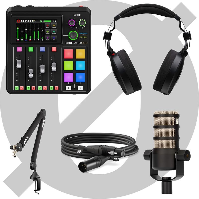 Foto van Rode rødecaster duo 1-person bundle podcast set