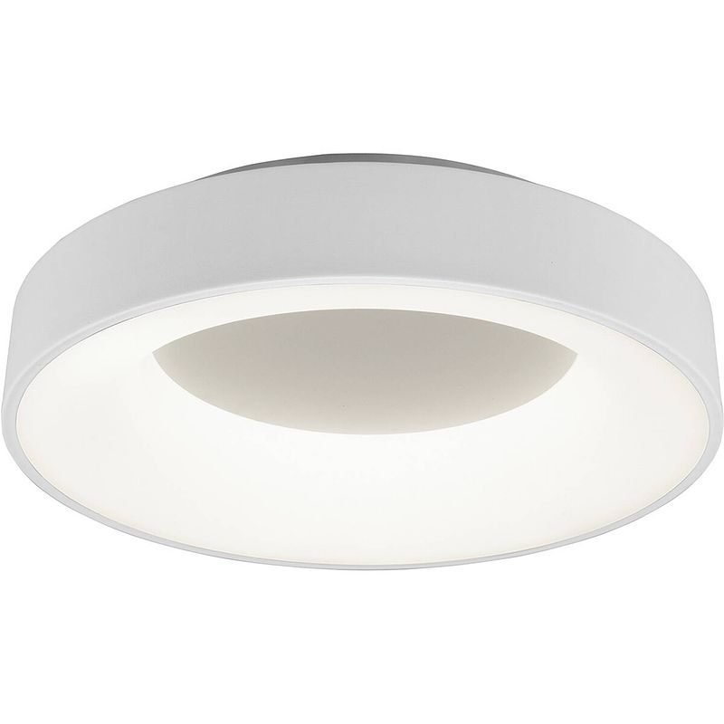 Foto van Led plafondlamp - plafondverlichting - trion gurano - 27w - natuurlijk wit 4000k - dimbaar - rond - mat wit - aluminium