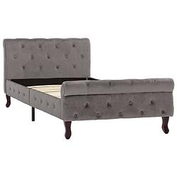 Foto van The living store classic s bedframe - fluweel - 226 x 96.5 x 74 cm - grijs