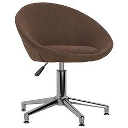 Foto van The living store draaibare eetkamerstoelen - bruin - 66.5 x 58.5 x (68-80) cm - 360 graden draaibaar