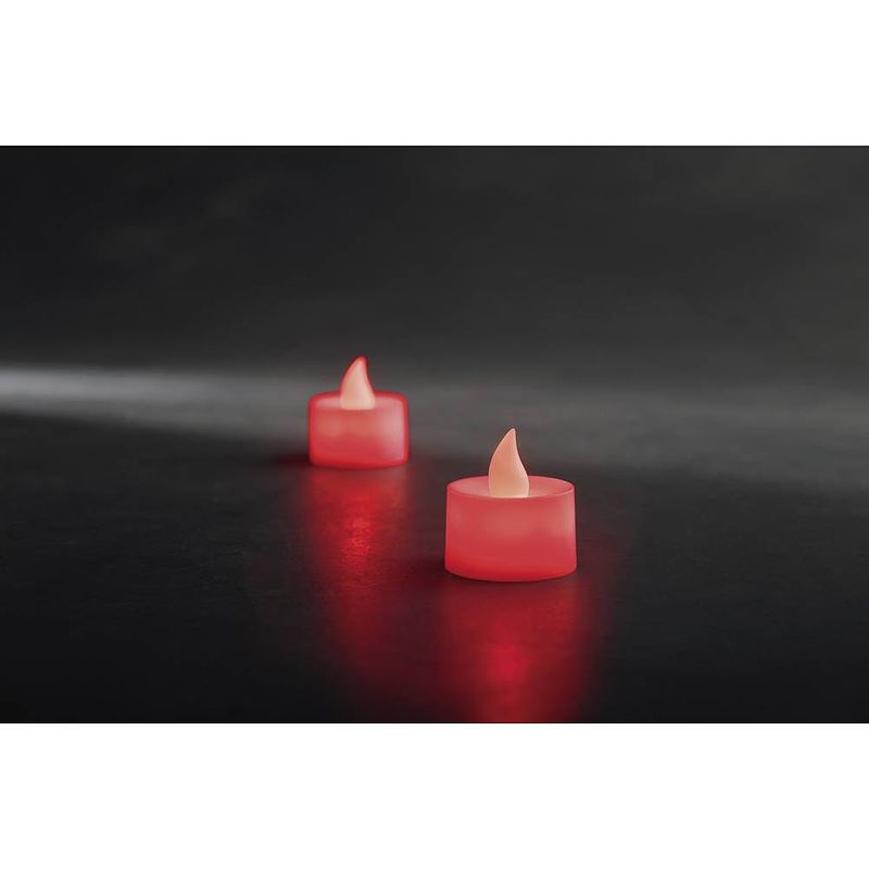 Foto van Konstsmide 1987-550 led-theelicht set van 2 stuks rood rood (ø x h) 3.5 cm x 4 cm