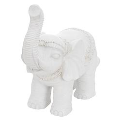 Foto van Deco figuur olifant 36x19x39 cm wit van ml-design