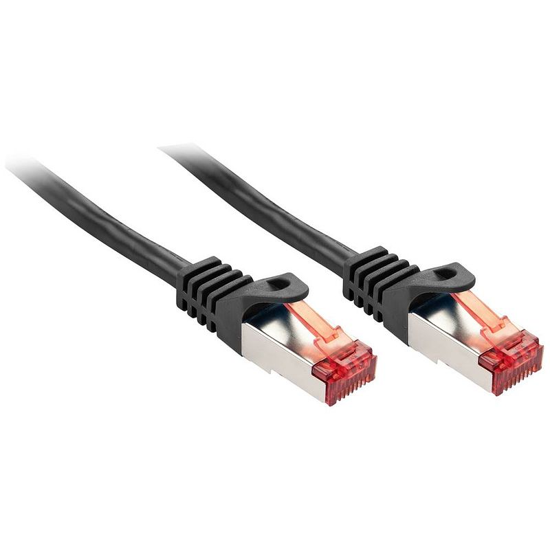 Foto van Lindy 47373 rj45 netwerkkabel, patchkabel cat 6 s/ftp 1.5 m zwart 1 stuk(s)