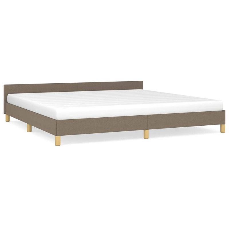 Foto van Vidaxl bedframe met hoofdeinde stof taupe 200x200 cm