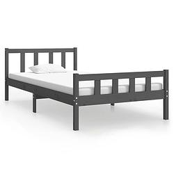 Foto van Vidaxl bedframe massief hout grijs 90x200 cm