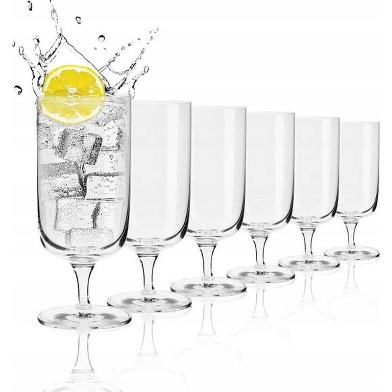Foto van Krosno kristal glazen - cocktailglazen / drinkglazen - 400 ml. - 6 delig