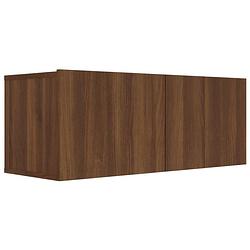 Foto van The living store - tv-meubel - 80 x 30 x 30 cm - bruineiken - bewerkt hout