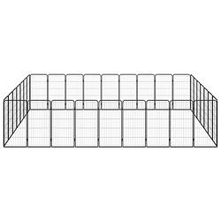 Foto van Infiori hondenkennel 32 panelen 50 x 100 cm gepoedercoat staal zwart