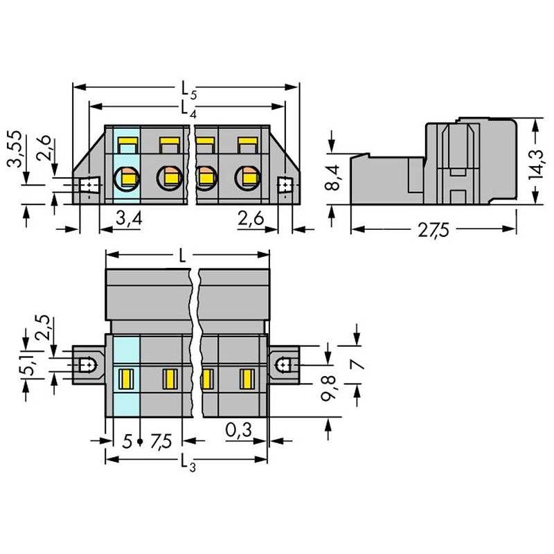 Foto van Wago 731-612/019-000 male header (standaard) 2081 totaal aantal polen: 12 rastermaat: 7.50 mm 10 stuk(s)