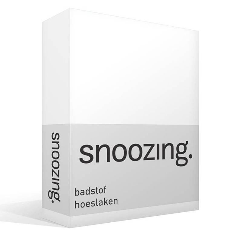 Foto van Snoozing badstof hoeslaken - 80% katoen - 20% polyester - lits-jumeaux (140x210/220 of 160x200 cm) - wit