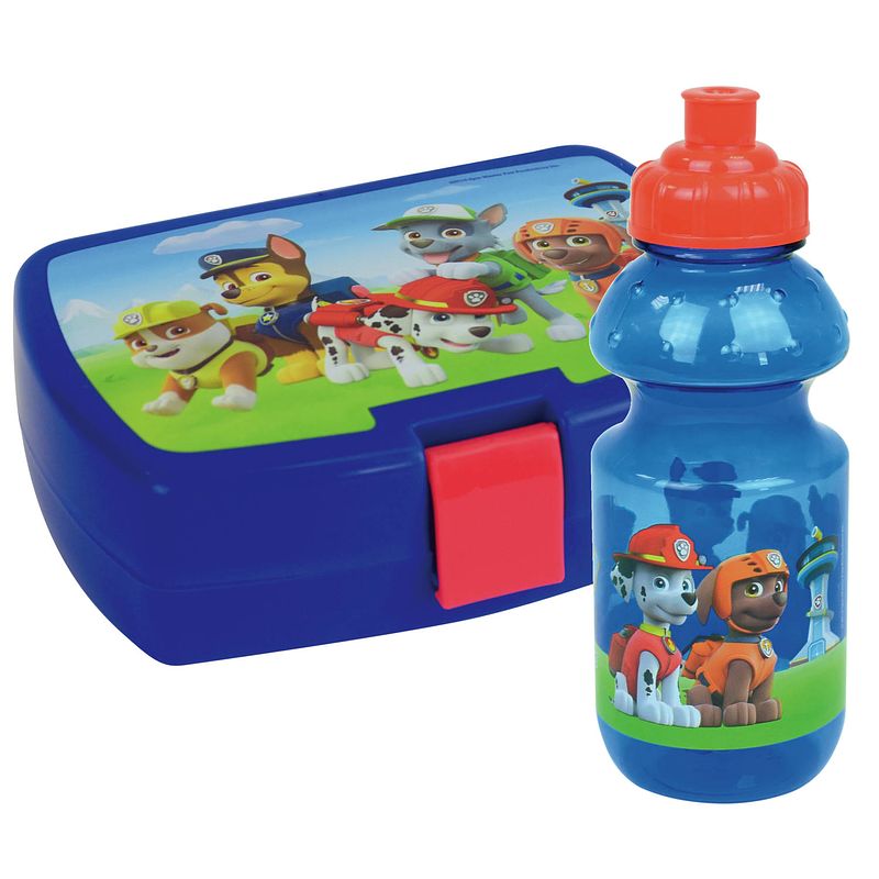 Foto van 1x kinder lunch set paw patrol van kunststof - lunchboxen