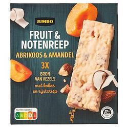 Foto van Jumbo fruit & notenreep abrikoos & amandel 3 x 45g