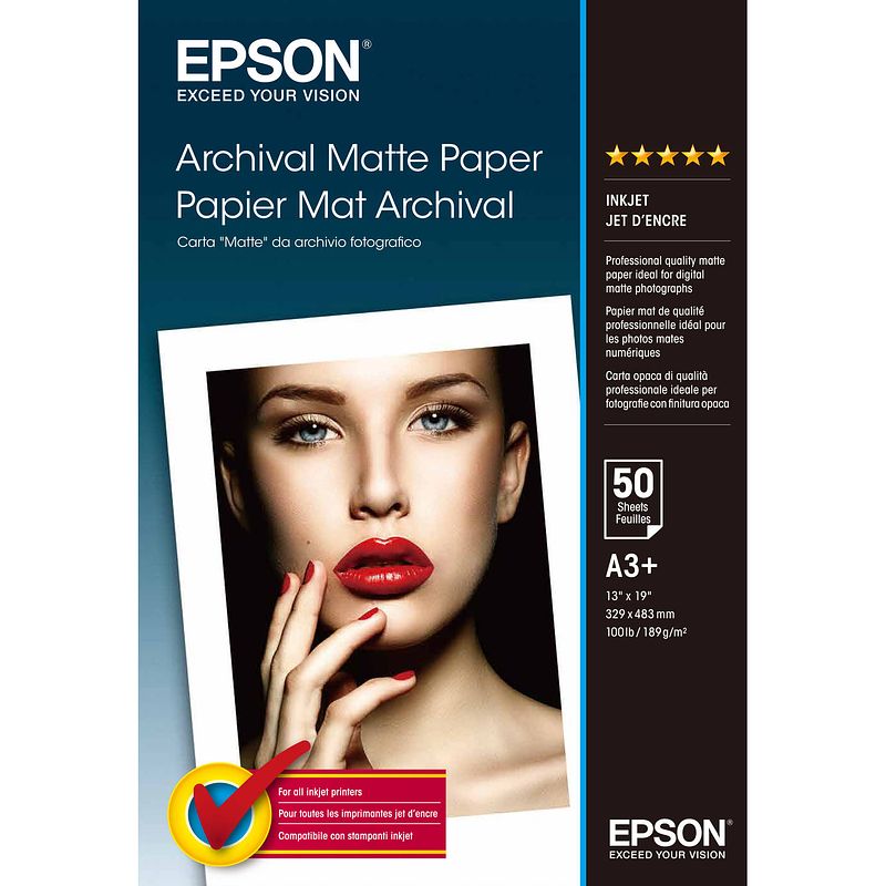 Foto van Epson archival mat papier a 3+ 50 vel 192 g s 041340