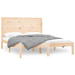 Foto van The living store bedframe massief grenenhout - 205.5 x 126 x 100 cm - tijdloos ontwerp