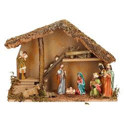 Foto van Complete kerststal met 9x st kerststal beelden - h28 cm - kerststallen