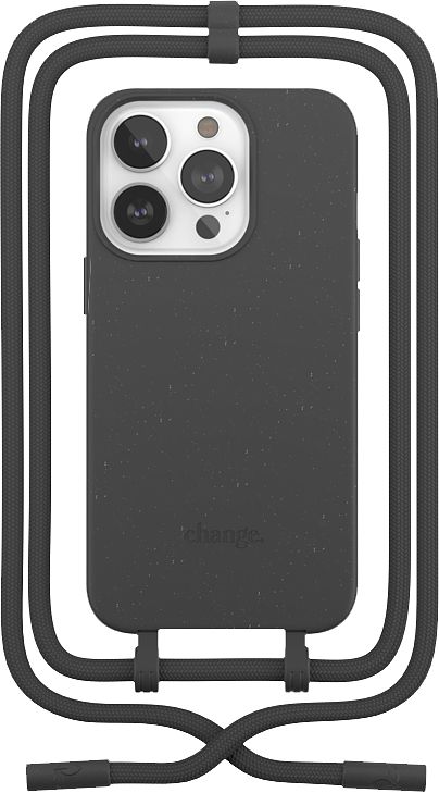 Foto van Change case apple iphone 14 pro max back cover met koord zwart