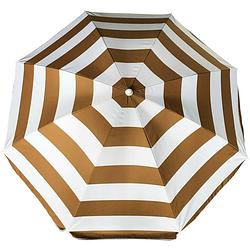 Foto van Parasol - goud/wit - gestreept - d180 cm - uv-bescherming - incl. draagtas - parasols