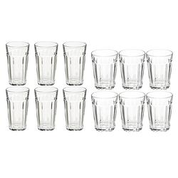 Foto van Set 12x stuks lorenz-serie water/drink glazen 250 en 350 ml van glas - drinkglazen