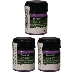 Foto van 3x acrylverf/hobbyverf paars 15 ml hobby materiaal - hobbyverf