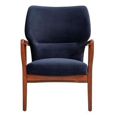 Foto van Fauteuil kacy - velvet - blauw - leen bakker