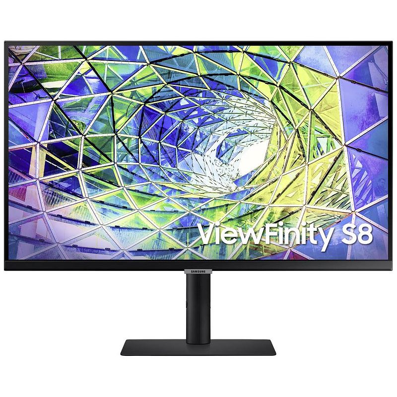 Foto van Samsung viewfinity s8 s27a800unp led-monitor 68.6 cm (27 inch) energielabel f (a - g) 3840 x 2160 pixel uhd, 4k 5 ms displayport, hdmi, usb-c®, usb 3.2 gen 1