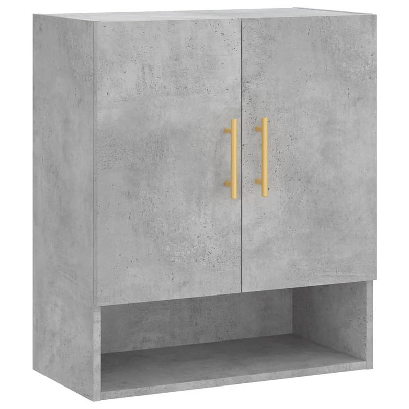 Foto van The living store wandkast betongrijs - - afmetingen- 60 x 31 x 70 cm - duurzaam bewerkt hout