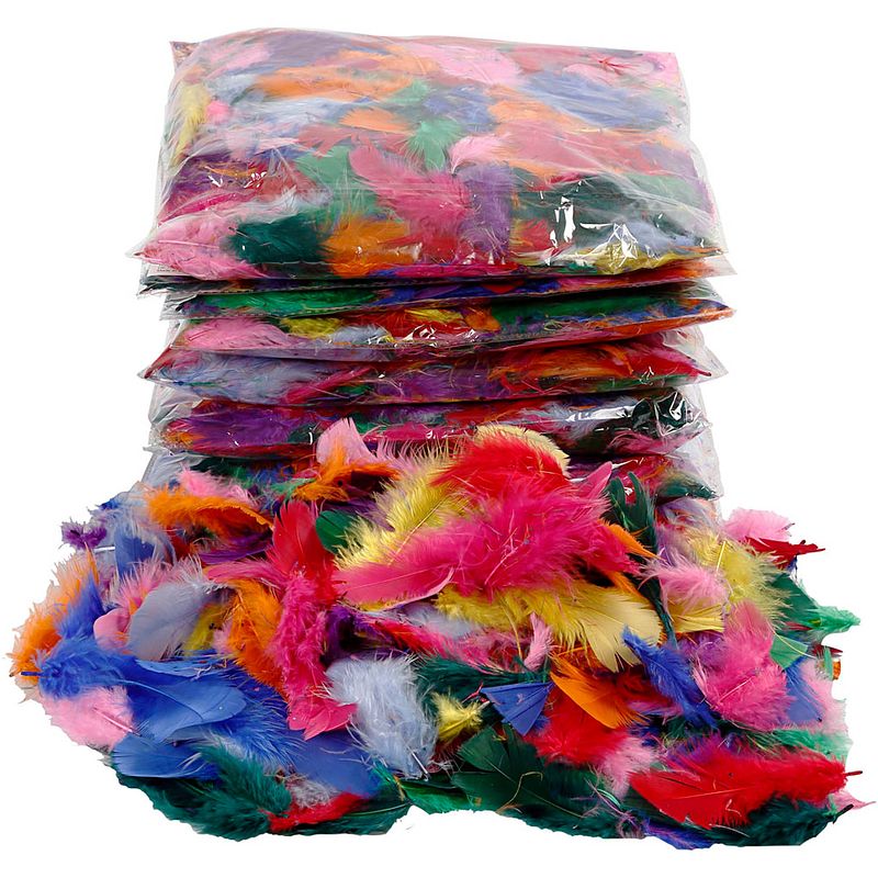 Foto van Packlinq dons. diverse kleuren. afm 7-8 cm. 10x50 gr/ 1 doos