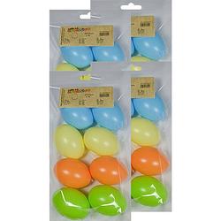 Foto van 32x plastic eitjes pastel multikleur/gekleurd 6 cm decoratie/versiering - feestdecoratievoorwerp