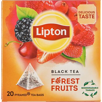 Foto van Lipton zwarte thee forest fruits 20 stuks bij jumbo