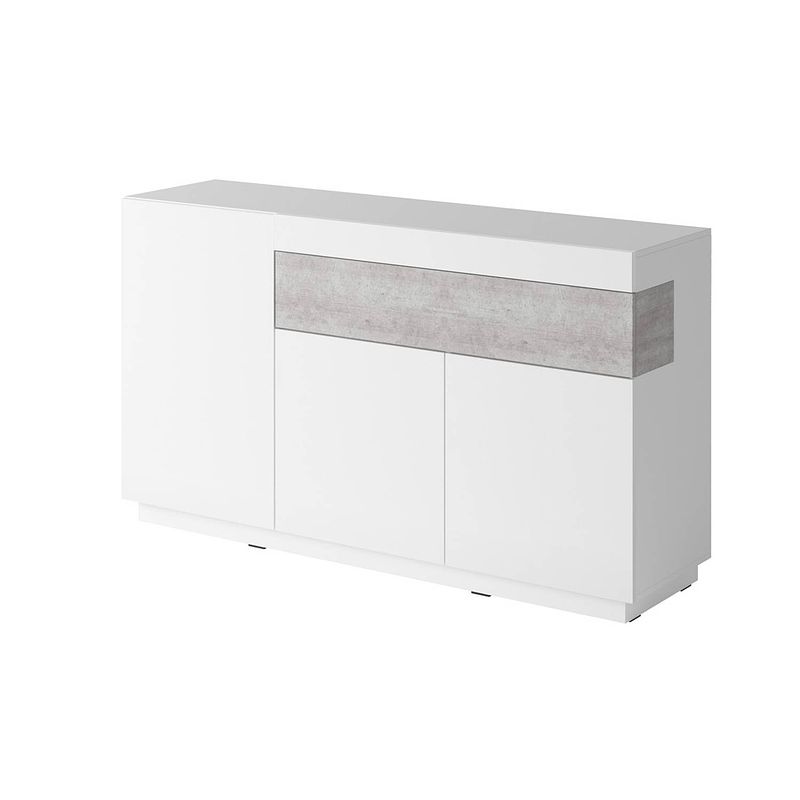 Foto van Meubella - dressoir sublime - wit - betonlook - 150 cm